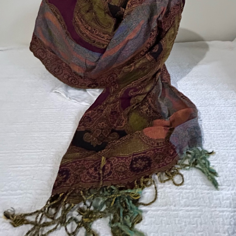 Multicolor Paisley Shawl Wrap Scarf - Picture 4 of 5